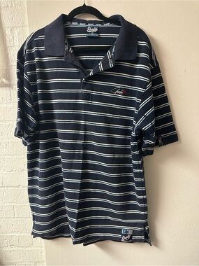 Striped Navy Polo Shirt by Shady Ltd
